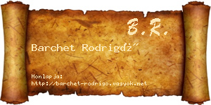 Barchet Rodrigó névjegykártya